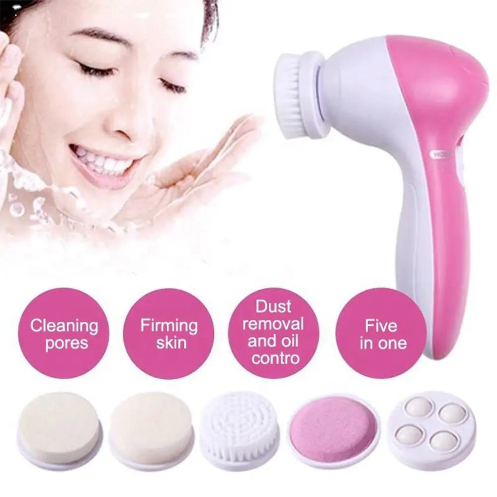 GlowPro 5-in-1 Electric Facial Cleansing Brush – Spa Skin Care System