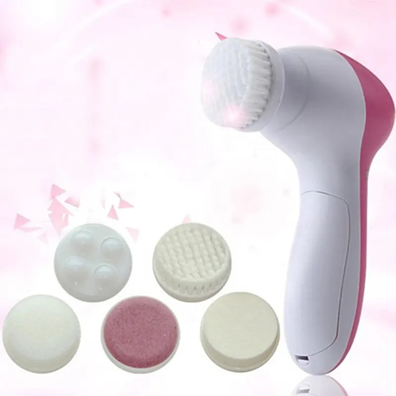 GlowPro 5-in-1 Electric Facial Cleansing Brush – Spa Skin Care System